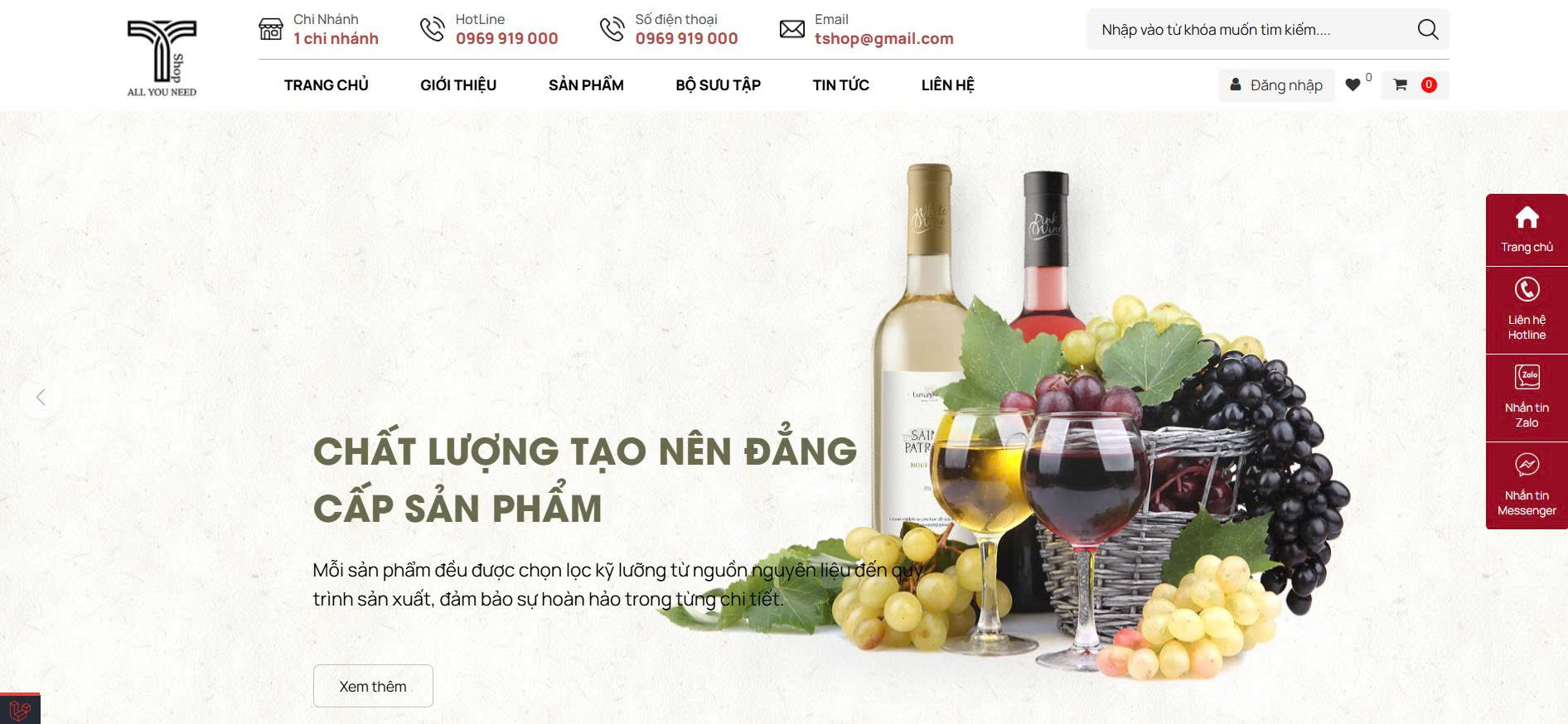 Dự Án F&B - Hệ Thống Thương Mại Điện Tử Rượu