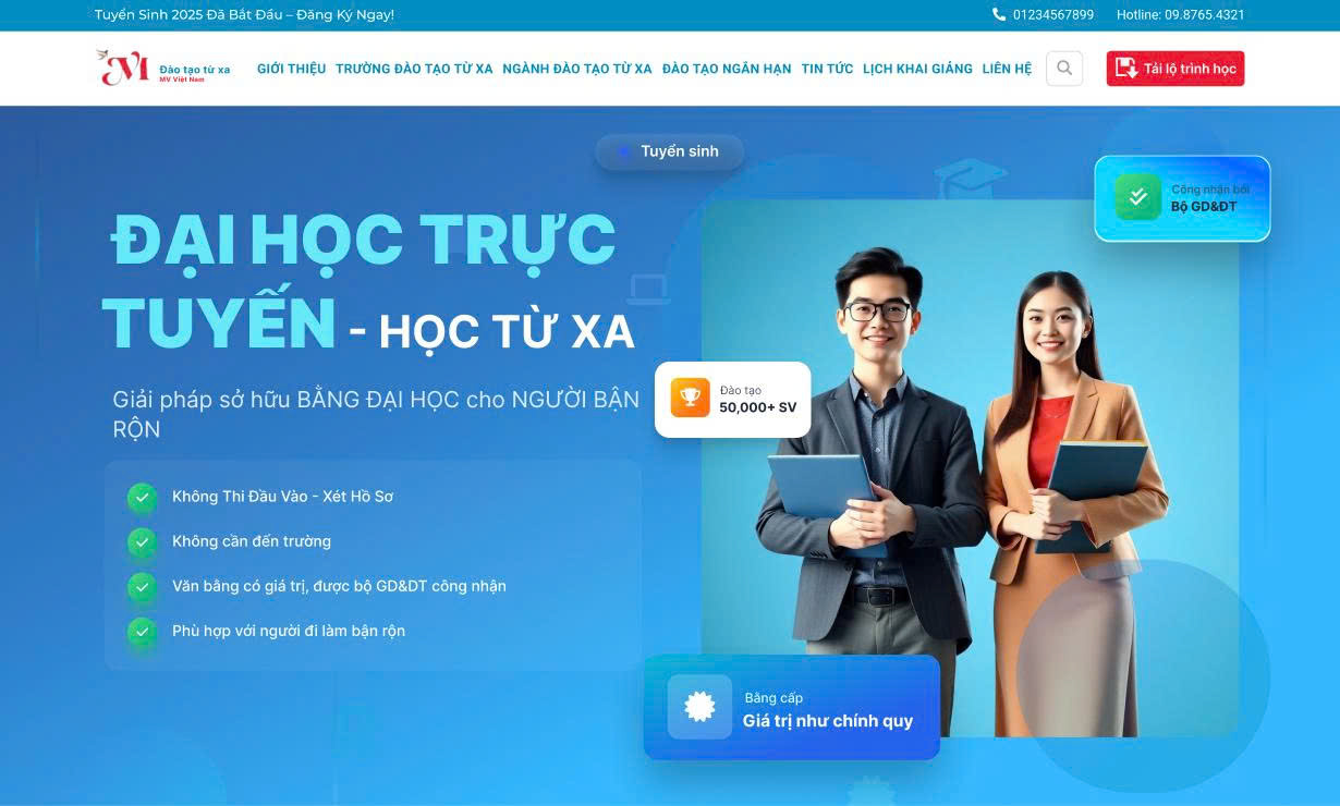 DỰ ÁN WEBSITE ĐẠI HỌC TRỰC TUYẾN - ĐÀO TẠO TỪ XA
